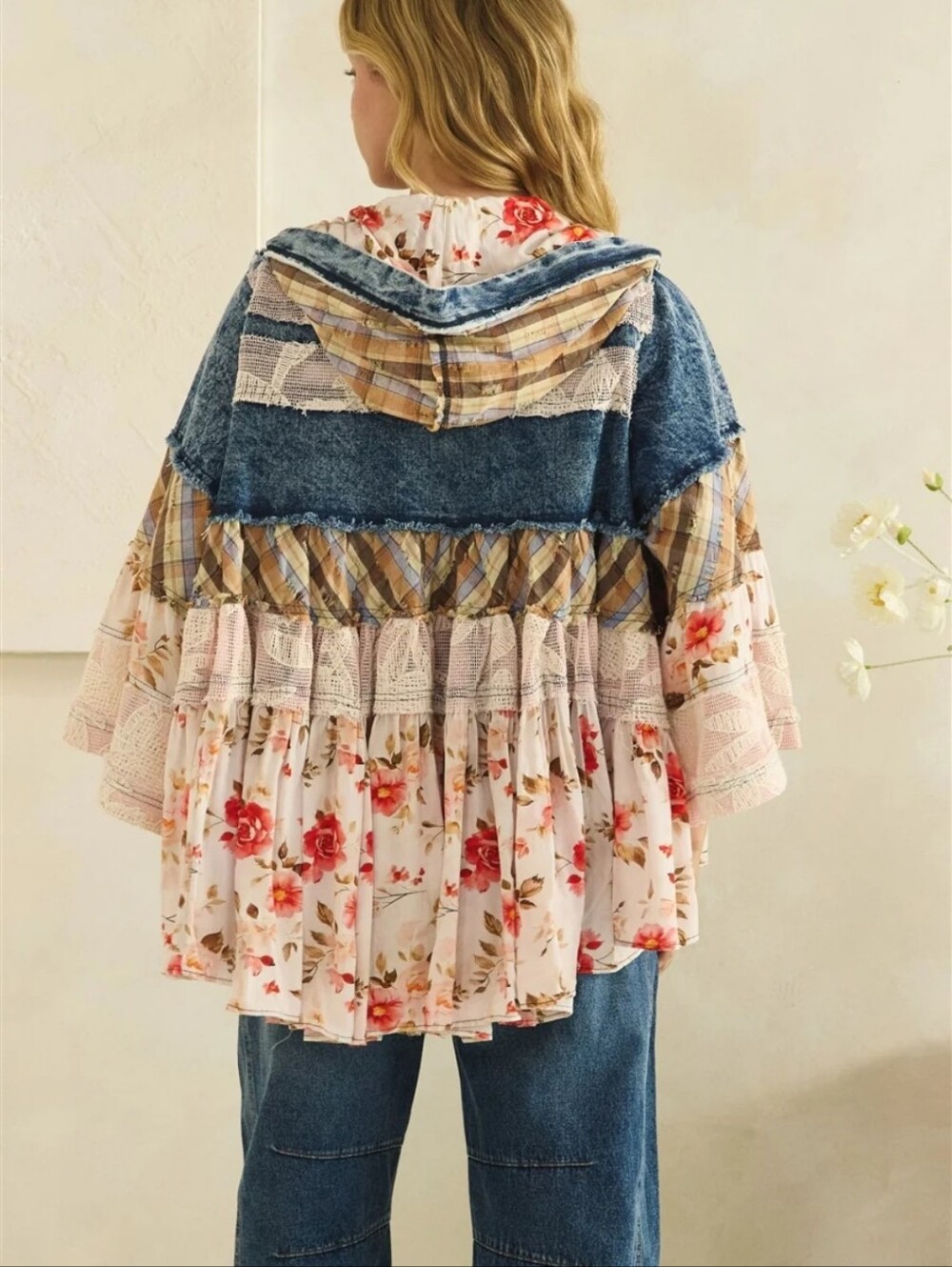 #1791 Oli & Hali Wildflower Wanderer Patchwork Hoodie - Picture 8 of 12